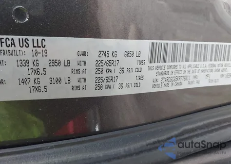 2019 Dodge Grand Caravan Sxt z USA, uszkodzony, nr VIN 2C4RDGCG5KR776811